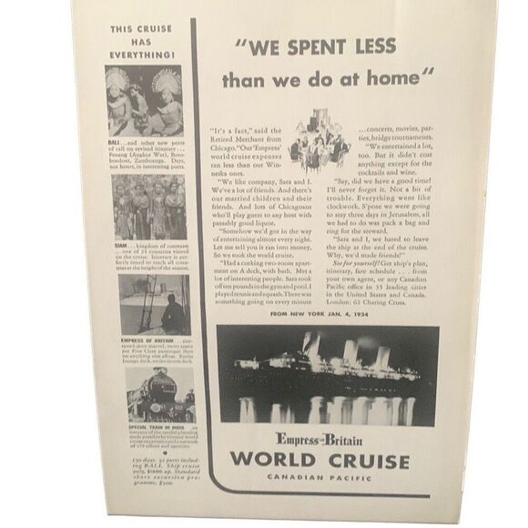 Vintage 1932 Canadian Pacific Empress of Berlin World Cruise Ad Advertisement - Picture 4 of 4
